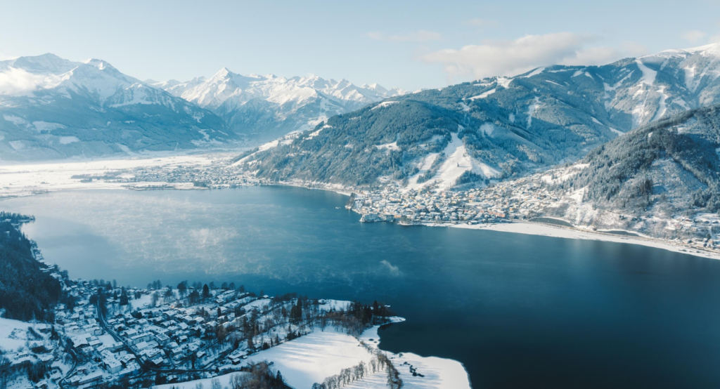 Scenic view of Zell am See-Kaprun with mountains, lake, and picturesque landscape.